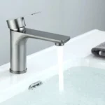 Robinet mitigeur gris pour salle de bain