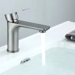 Robinet mitigeur gris pour salle de bain