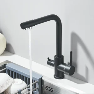 Robinet de cuisine noir chrome