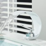 Robinet de lavabo cascade chromé blanc