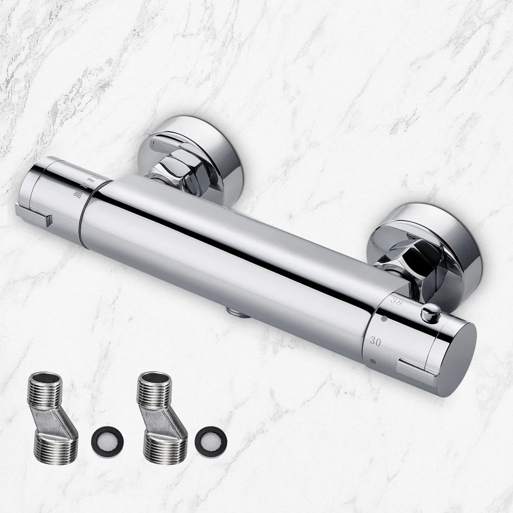 Mitigeur thermostatique douche chromé en laiton