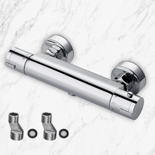 Mitigeur thermostatique douche chromé en laiton