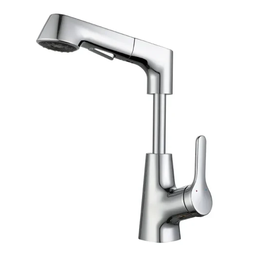 Robinet de salle de bains finition grise