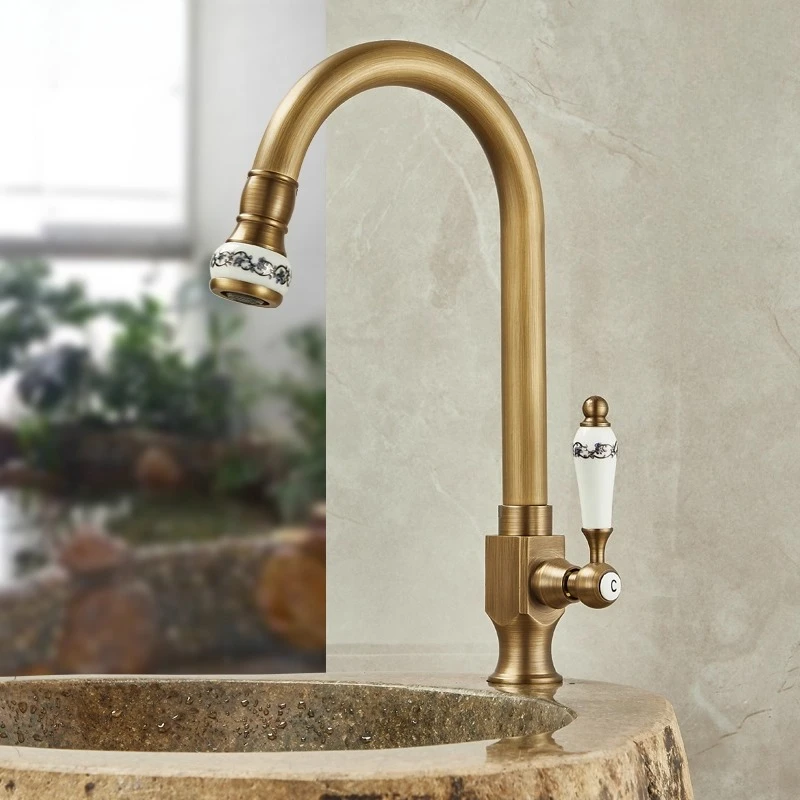 Vue du robinet de lavabo monotrou à finition brossée